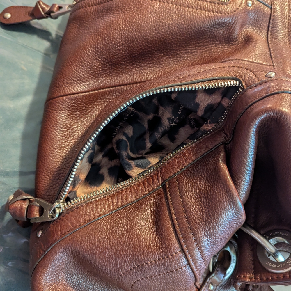 B. Makowsky Rich Brown Leather Bag - Picture 7 of 7